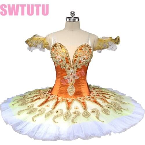 New princess florina orange peformance ballet tutu women blue bird pancake ballet tutu professional ballet stage costume BT9134A