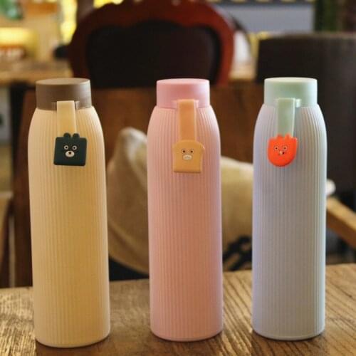 New Simple Double Layer Glass Cup Handheld Cup Eco-friendly Student Couple Cute Glass Anti-Scald Insulation Cup