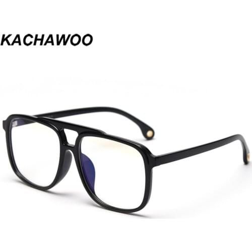 Kachawoo women prescription glasses anti blue light black transparent frame tr90 men eyewear optical oversized retro big