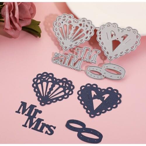 Couple Rings Cut Die Lover Craft Cutting Dies Scrapbook For Album Wedding Invitation Card Making Stencil Embossing Paper Cutter