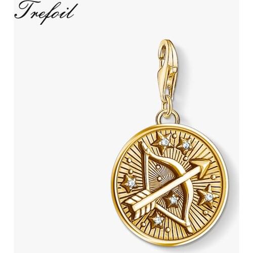 Zodiac Sign Sagittarius Charms Pendant,2019 Fashion Jewelry 925 Sterling Silver Trendy Gift For Women Men Fit Bracelet Necklace