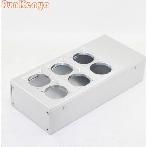Full Aluminum HIFI EU Power Case 4 / 6 Outlet European Standard Power Socket Chassis
