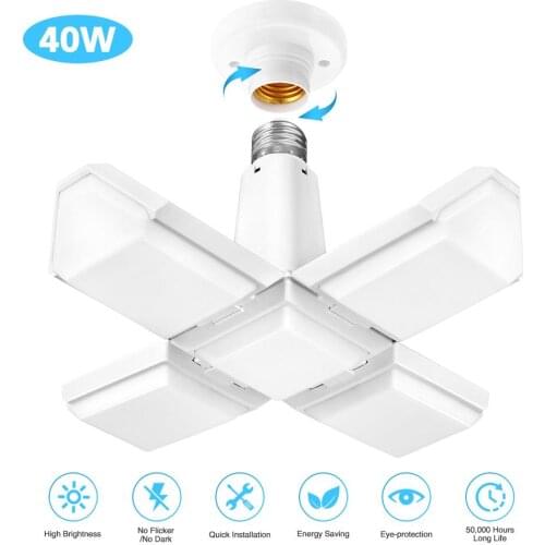 Industrial Lamp LED Light Folding Safe Square Garage Lamp Deformable Garage Light LED Ceiling Lights For Warehouse Supermarket