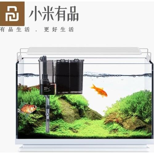 Youpin Geometry Transparent Glass Fish Tank Aquaponic Aquarium Desktop Fishes Bowl With Water Fliter LED Light Portable Decorate