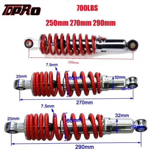 TDPRO 250mm 270mm 290mm 700LBS Rear Shock Absorber Suspension Spring For 50-150cc Motorcycle Go Kart ATV Buggy Quad Pit Bike
