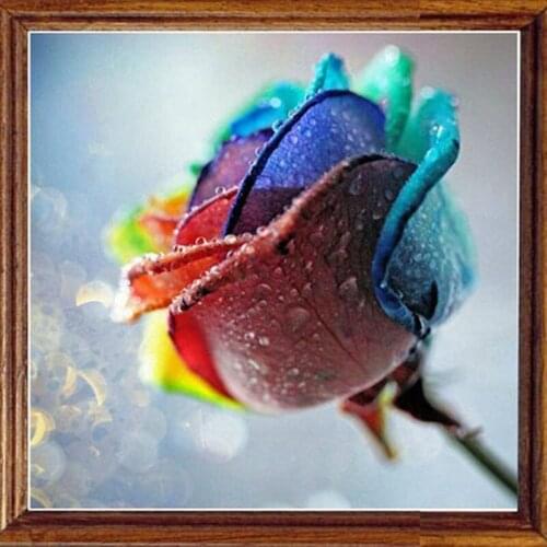 Rose Flowers Full Diamond embroidery Crystal Diamond Painting Cross Stitch Vertical Print Picture Mosaic Home Paintings SSYP0020