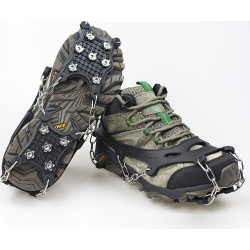 Traction Cleats Ice Snow Grips With 12 Stainless Steel Spikes For Walking Jogging Climbing Fishing Hiking Anti-Slip Boot Gripper