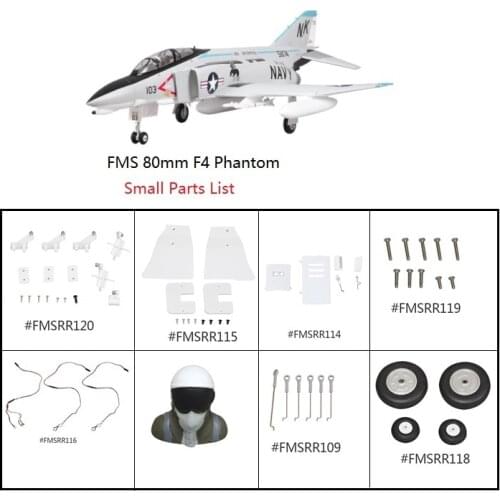 Horn Landing Gear Door Lamps Pushrods Wheels Pilot for FMS F4 80mm EDF Jet FMSF4N
