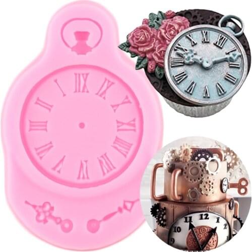 DIY Clock Silicone Molds Sugar craft Fondant Cake Decorating Tools Cupcake Topper Mould Candy Clay Chocolate Gumpaste Molds