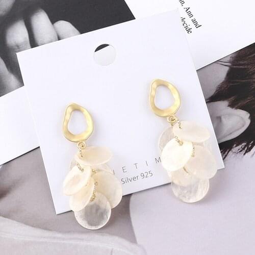 TONGKWOK Bohemia Exaggeration Dangle Earrings For Women Silk Thread Tassel Metal Long Chandelier Earrings #138859