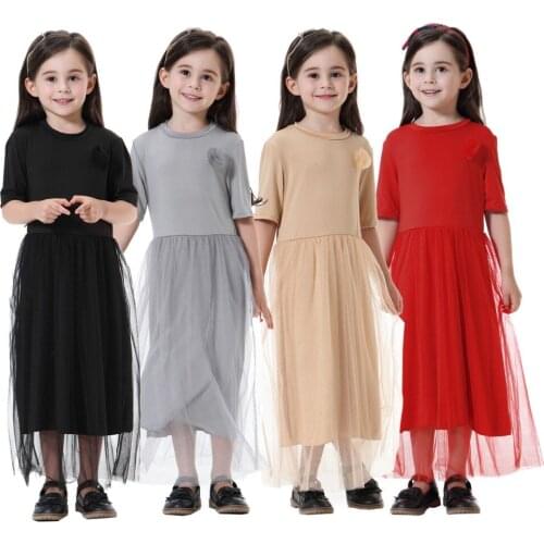 Traditional Kids clothing Fashion Child Indonesia Qatar Malaysia Dubai Abaya Muslim Girl dress islamic Children dresses