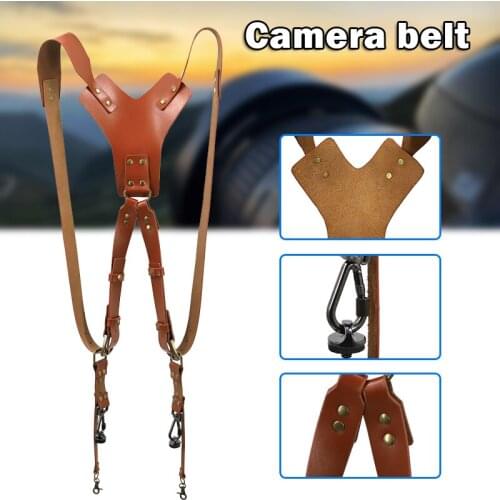 Universal Genuine Leather Camera Shoulder Strap Belt DSLR Digital Camera Strap Single Double Shoulder Strap Cameras Accessories