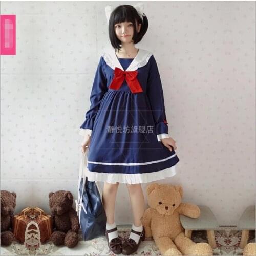 Japanese Jk Navy Style Dress Sailor Suit Tens Girls Academy Sweet Kawaii Cos Loli Sweet Lolita Dress
