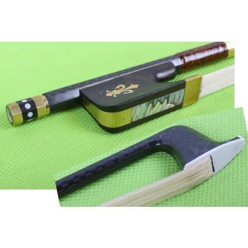 Yinfente 16 inch Viola Bow Carbon Fiber Ebony Frog Advance Horse Hair Tail