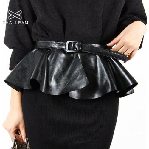 Women Skirt Peplum Belt Female Harness Dresses Fashion Wide Gothic Luxury Waist Designer Ladies Black Basque Belts Leather 135