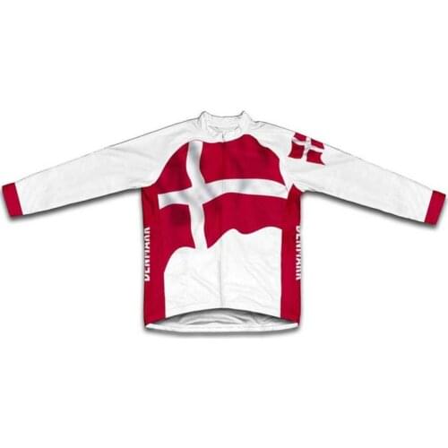 Denmark Flag Winter Thermal Cycling Jersey Winter Cycling Clothing ropa ciclismo maillot ciclismo Men