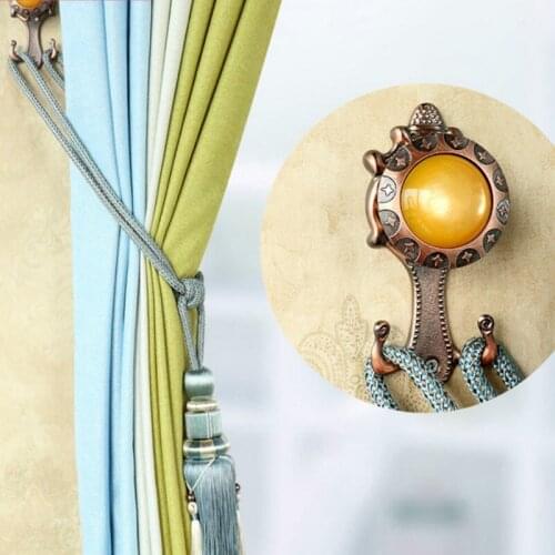 1 Pair Decorative Metal Buckle Home Curtain Wall Hook Curtain Accessories Wall Alloy Hook for Curtain Tieback Window Curtain