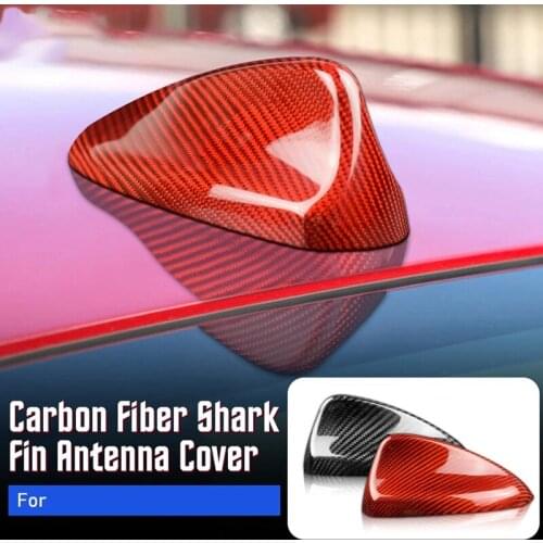 1Pcs Real Carbon Fiber for Alfa Romeo Giulia Stelvio Accessories Exterior Trim Car Roof Shark Fin Antenna Cover Sticker