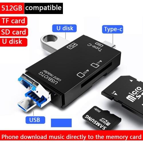3 In 1 Card Readers USB2.0/Micro USB/ Type-C Interface External Card Readers TF/SD/U Disk Computer Cardreader Lector De Tarjetas