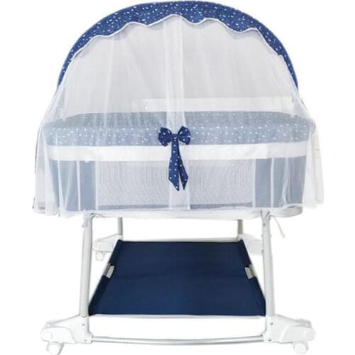 4-in-1 Sweet Baby Sleeper Bed + Bedside Bassinet + Playpen + Rocking Cradle, Multifunctional Newborn Toddlers Crib