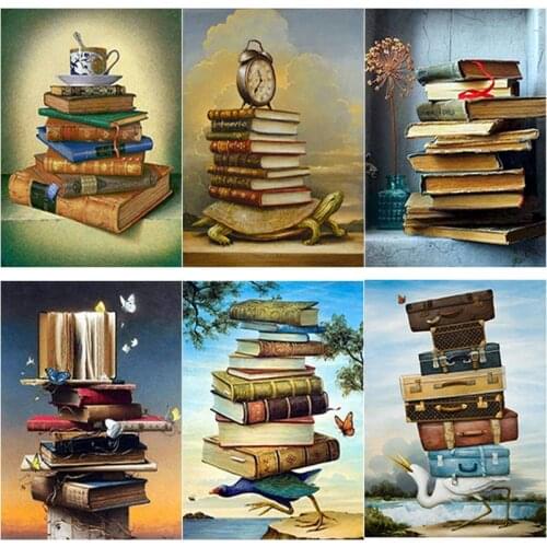 5D DIY Diamond Painting Books Diamond Embroidery Abstract Book Cross Stitch Full Square Round Drill Crafts Art Gift Home Decor