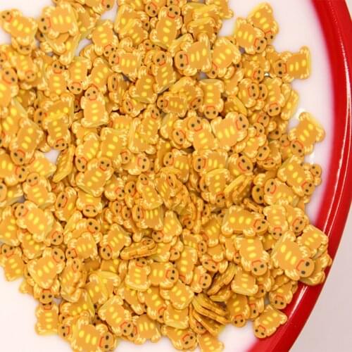 70g Mixed Gingerbread Man Clay Sprinkles for Crafts Making Polymer Slices DIY Slime Filling Material Decoration Accessories