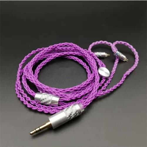 7N single crystal copper purple 8 share silver-plated wire mmcx 0.78mm