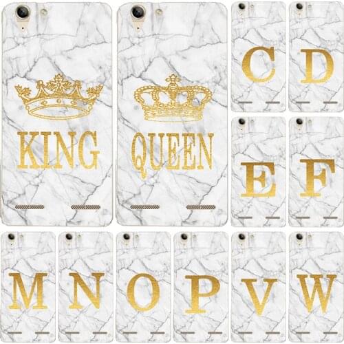 Phone case for Lenovo Vibe K5 A6020a40 / K5 Plus / Lemon 3 White Marble Golden English Letter Fashion Name Back Cover Shell