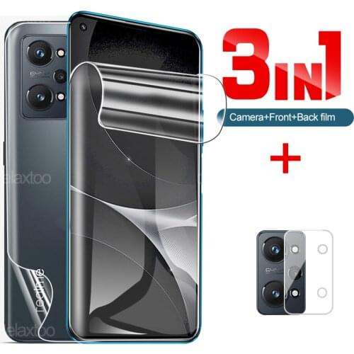 3in1 HD Hydrogel Film For Oppo Realme GT Neo2 Full Cover Front Back Screen Camera Lens Protective Realmi GT Neo 2 GT Neo Film