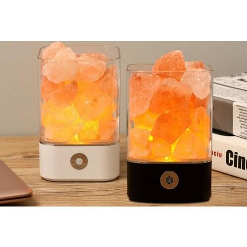 Himalayan Salt Lamp Natural Remote Control Glow Sleep Night Light Natural Crystal Ore Improve Air Home Decoration