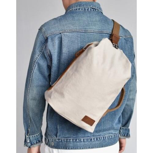 Canvas shoulder bag vintage crossbody bags for men stylish chest bag cycling bags for bike
