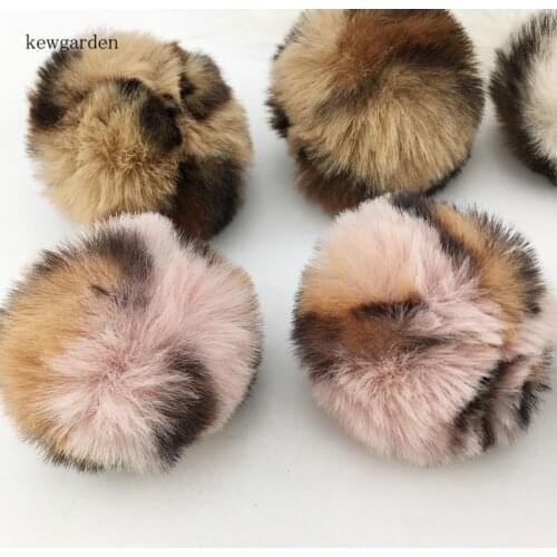 Kewgarden DIY Craft Supplies 5cm Leopard Print Artificial Plush Ball Handmade Bowknot Accessories 10 Pcs / Lot