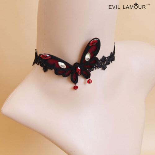 Princess classic lolita necklace Goths cos butterfly necklace collar false collar fashion short necklace goths chockers JL-198