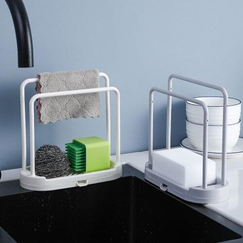 Kitchen Dishcloth Rack Towel Rag Hanger Sponge Soap Shelf Storage Holders for Kitchen Bathroom Dish Cloth Drain Organizer