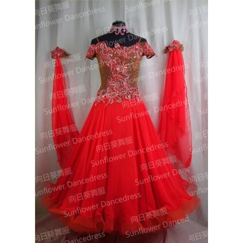 Top sales New Style!ballroom Standard Dance Dress,Waltz Competition Dress,Women, Ballroom Dance Dress,Women/girl,red
