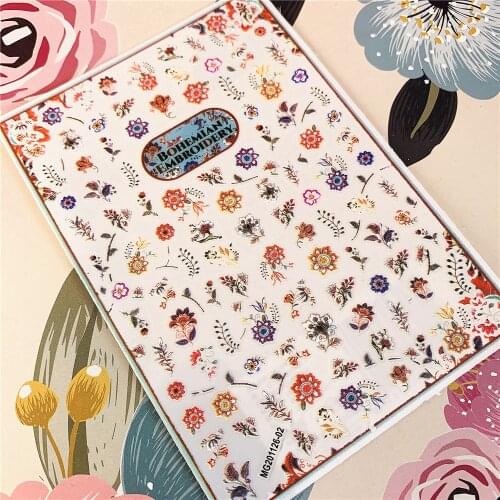 MG201126-02 Embroidery flowers 3D Back glue Nail decal Nail sticker Nail decoration Nail art Nail tool Nail ornament