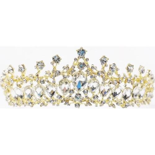 Korean Fashion Tiaras Crowns Bride Wedding Headbands Bling Rhinestone Headpieces Headwear for Women Girls Cosplay Hair Jewelry