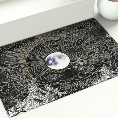 Moon Floor Mat Sun Area Rugs Kitchen Living Room Bedroom Bathroom Decor Witchcraft Tarot Printed Large Carpet