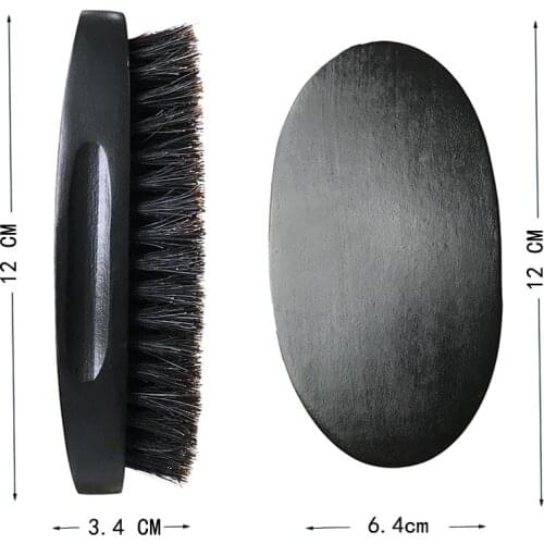 Natural Boar Bristle Beard Brush For Men Bamboo Face Massage Wood Handle Short Mens Comb Beards and Mustache Black Beard Brush