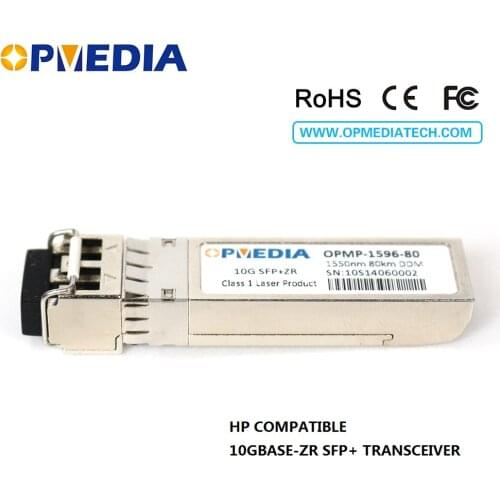 Low price!HP Compatible 10G 1550nm 80km SFP+ optical module,10GBASE SFP+ transceiver with dual LC connector and DDM function