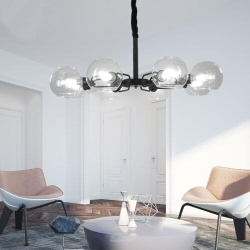Nordic Creative LED Light Iron Art Pendant Lamp Used For Living Room Bedroom Suspension Lamp E14 Decor Glass Pendant Light 5W*1