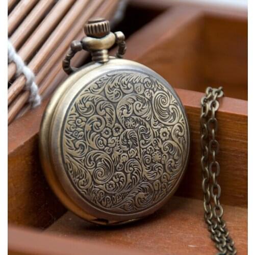 New style Wave flower quartz pocket watch necklace pendant For women Mens gift 10pcs /lot