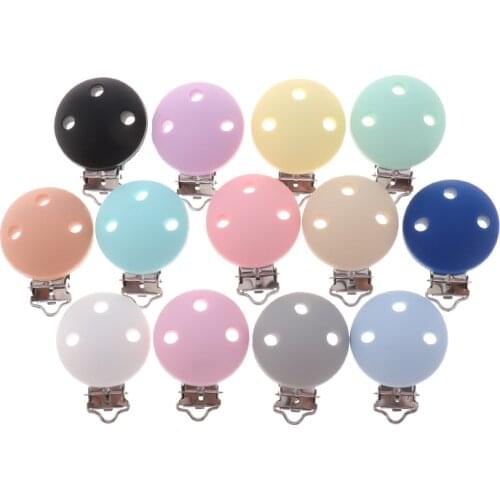 Wholesale 50PCS Silicone Round Pacifier Chain Clips Accessories Mouse Baby Teether Chewing Holder Food Grade DIY BPA Free