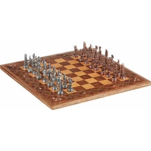 Gift Home Metal Egyptian Chess sets Antique and Hand-Made Solid Wood Chess Board