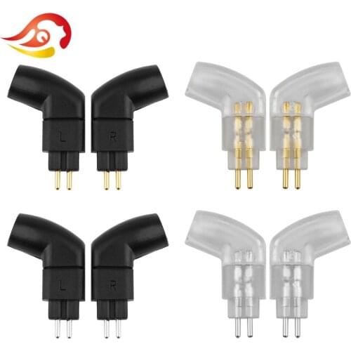 QYFANG 1 Pair 0.78mm Rhodium/Gold Plated Earphone Pin For UE11 UE18 ES3W4R Headset Wire Connector 2 Pins Plug Audio Jack Adapter