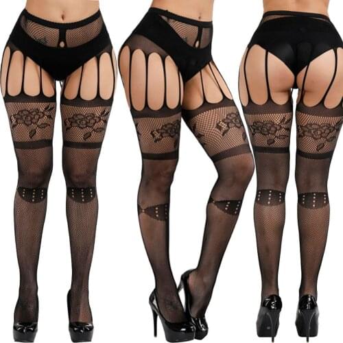 Mesh Perspective Sexy Lingerie Womens Underwear Erotic Sexy Sensual Lingerie Woman Elastic Hollow Out Stockings Sexy Underwear