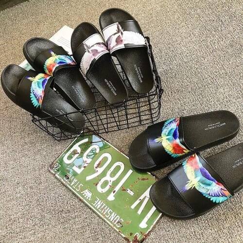 Women And Mens Slippers Summer Breathable Beach Shoes 3d Angel Wings Indoor Thick-soled Non-slip Flip Flops