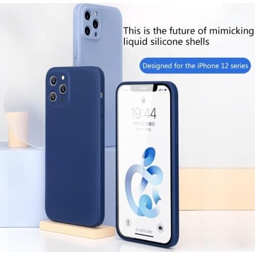 Silicone Case for Phone 12 Mini/Pro/Pro Max Liquid Silicone Gel Rubber Phone Case Slim Soft Microfiber Lining Protective Case