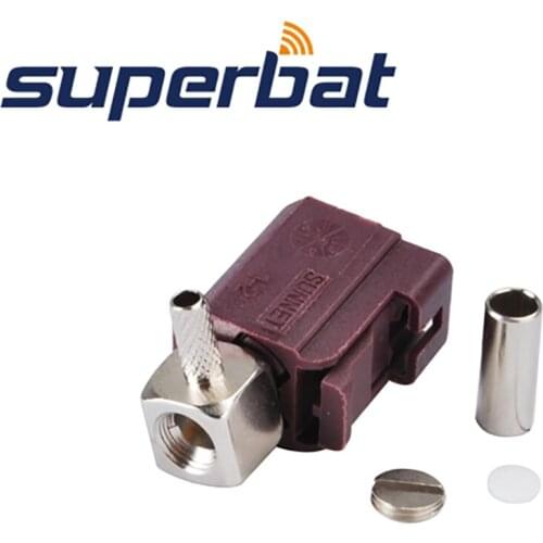 Superbat 10pcs Fakra Jack Right Angle for RF Coaixal Cable RG316 RG174 LMR100 for Violet Car GSM