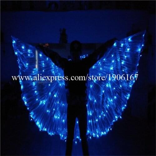 2Pcs Blue LED Luminous Cloak For Performance Growing Light-up Halloween Christmas Costumes Suits For DJ Party Dancing Stage Wear